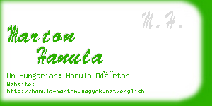 marton hanula business card